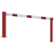 Compact hand barrier | without fixed support post | clear width: 2000 mm | with profile cylinder lock | hot-dip galvanized and coated red / white